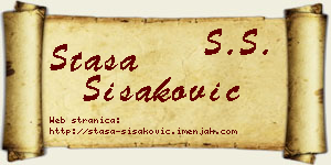 Staša Šišaković vizit kartica